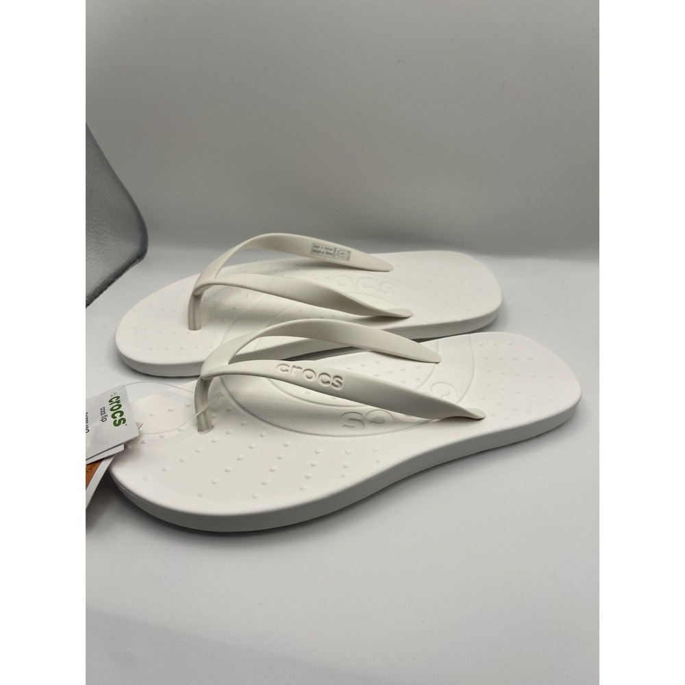 Crocs Adult Flip Flop Summer Sandals White Men 4 Women 6 - Picture 2 of 7